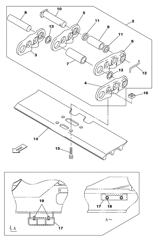 Схема запчастей Case CX130C - (48.100.AD[07]) - GROUSER SHOE - 700 MM SEAL (48) - TRACKS & TRACK SUSPENSION