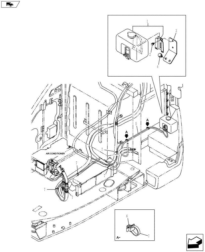 Схема запчастей Case CX145C SR - (55.518.AT) - WINDSHIELD WASH RESERVOIR (55) - ELECTRICAL SYSTEMS