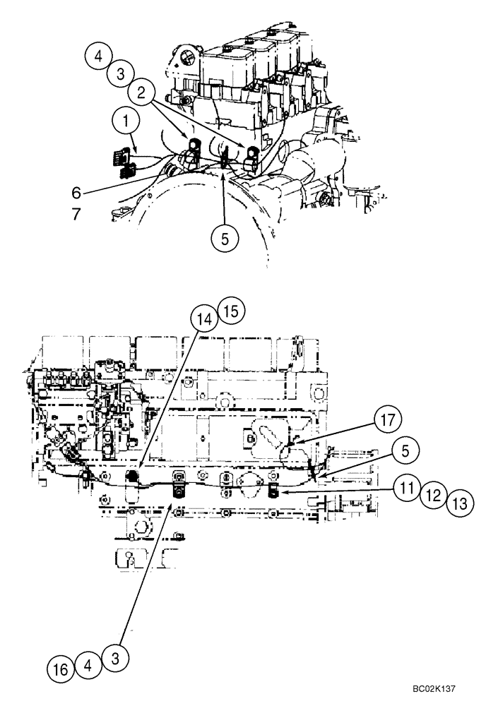 Схема запчастей Case 650K - (04-09) - HARNESS, ENGINE (LEFT-HAND SIDE AND REAR) (Nov 11 2008 11:39AM) (04) - ELECTRICAL SYSTEMS