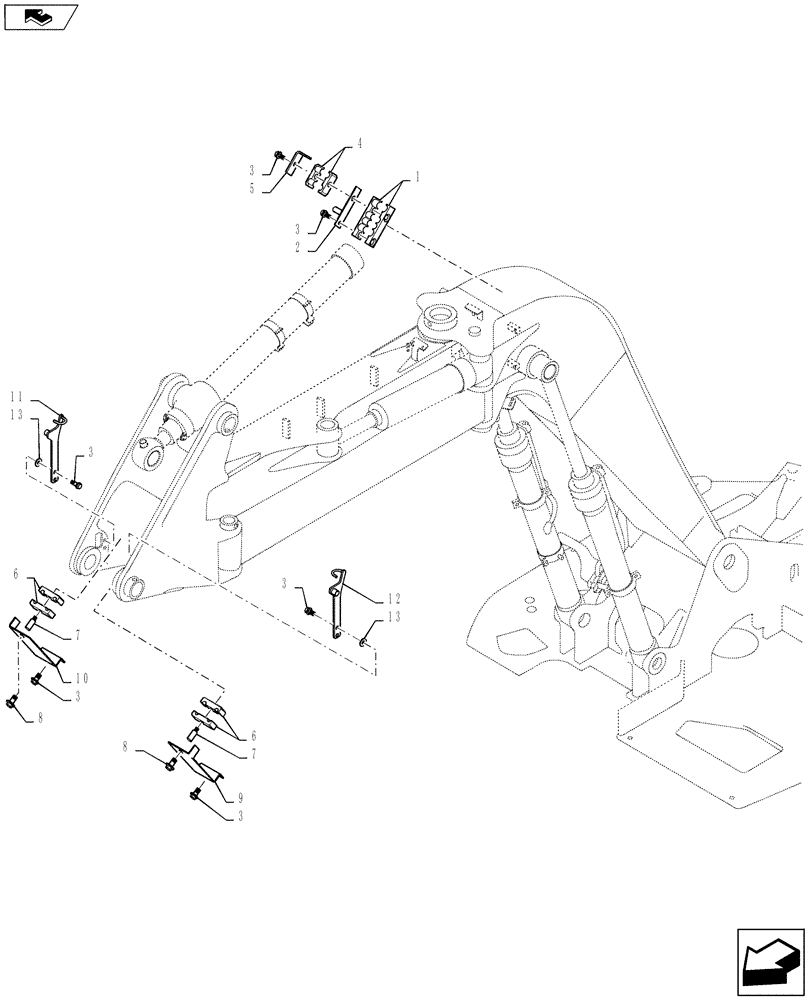 Схема запчастей Case CX145C SR - (84.910.AC[07]) - CLAMP - SB BOOM (OFFSET) (84) - BOOMS, DIPPERS & BUCKETS