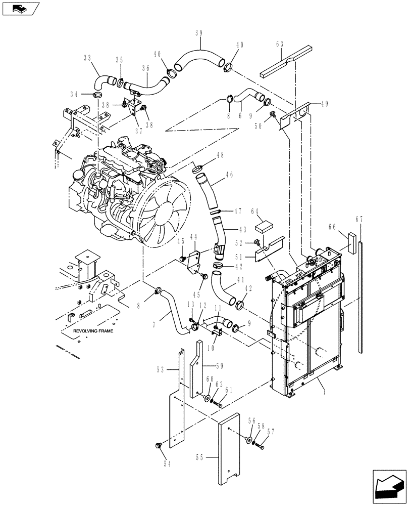 Схема запчастей Case CX145C SR - (10.400.BE[02]) - RADIATOR - STANDARD (10) - ENGINE