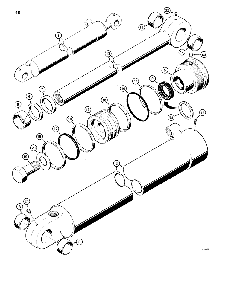 Схема запчастей Case 35A - (48) - G101175 DIPPER CYLINDER 