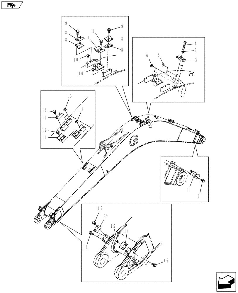 Схема запчастей Case CX145C SR - (84.910.AC[05]) - CLAMP - BOOM, HBCV (84) - BOOMS, DIPPERS & BUCKETS