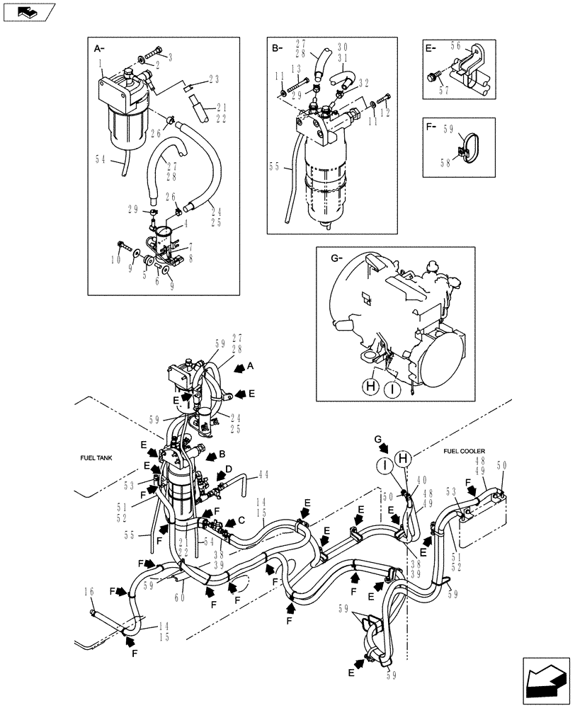 Схема запчастей Case CX130C - (10.216.BA[01]) - FUEL LINE (10) - ENGINE