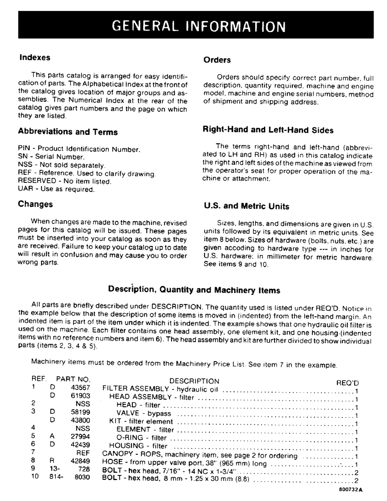 Схема запчастей Case 475 - (002) - GENERAL INFORMATION (05) - SERVICE & MAINTENANCE
