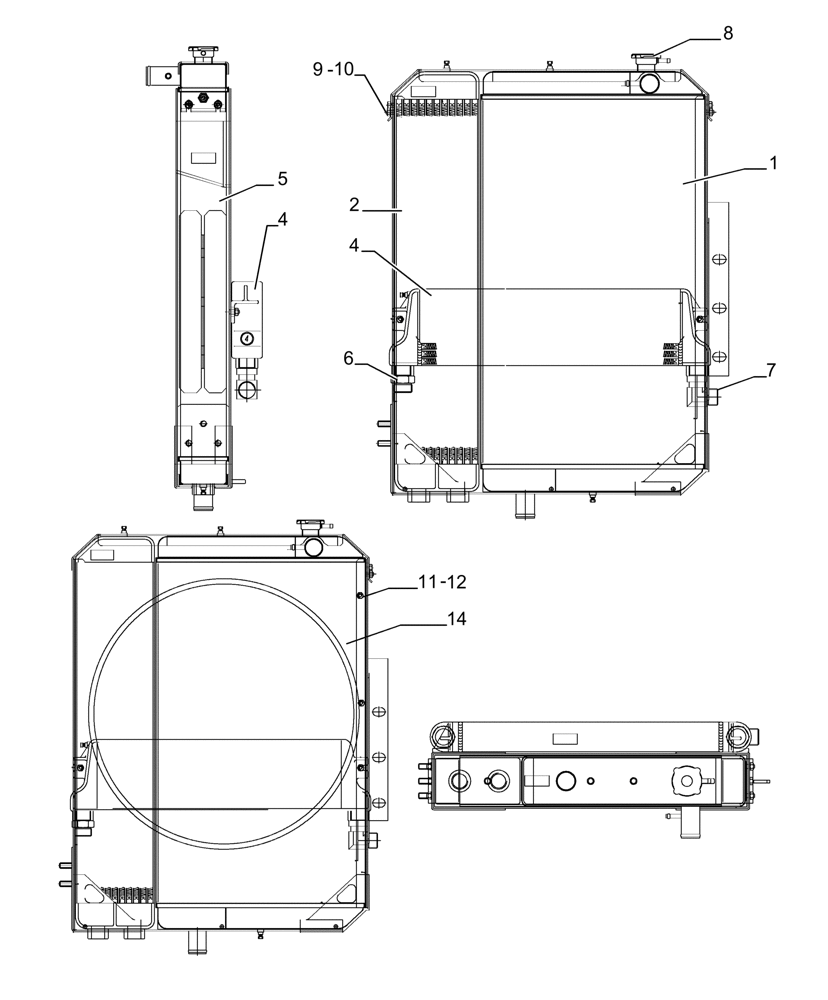 Схема запчастей Case TX742 - (1.17.A[05]) - ENGINE COOLING - VERSION (02) (10) - ENGINE