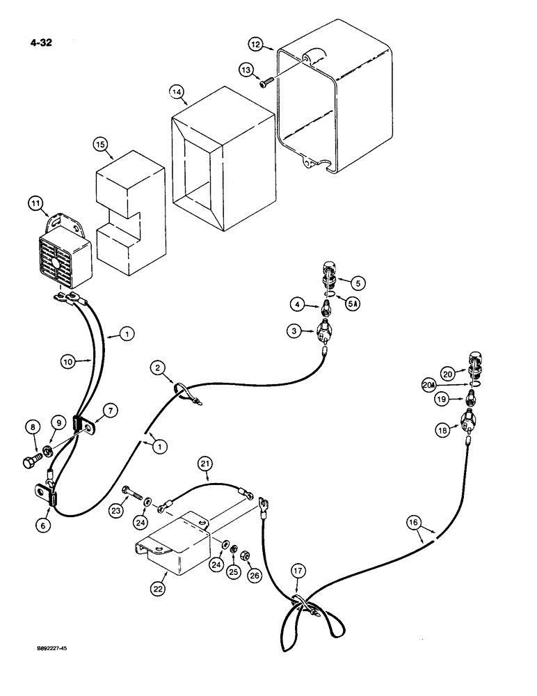 Схема запчастей Case 550 - (4-32) - BACKUP ALARM, MODELS WITHOUT A BACKHOE (04) - ELECTRICAL SYSTEMS