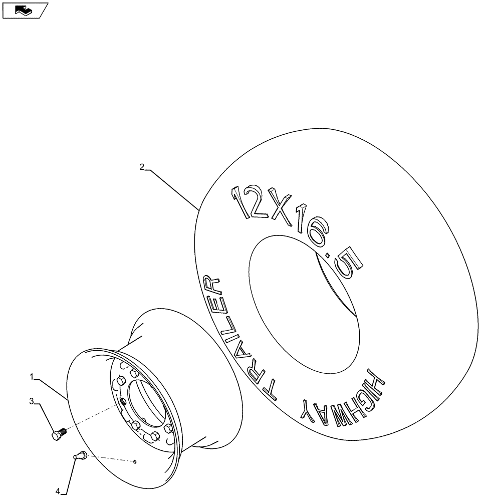 Схема запчастей Case 588H - (44.520.AF) - WHEEL, REAR, 4WD (44) - WHEELS