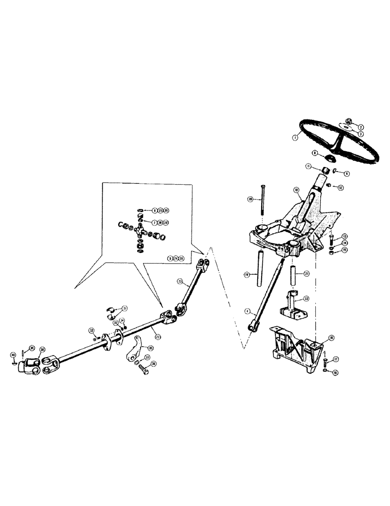 Схема запчастей Case 420B - (110) - STEERING WHEEL, SHAFTS AND UNIVERSALS 