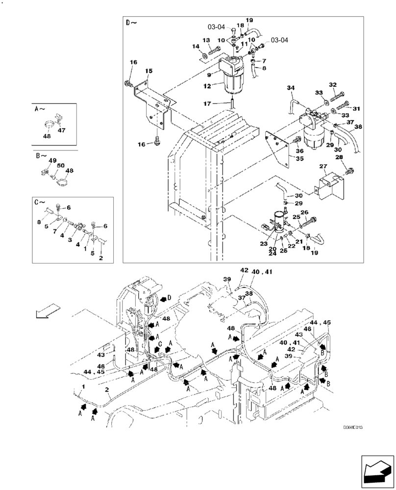 Схема запчастей Case CX350B - (03-01) - FUEL SYSTEM (03) - FUEL SYSTEM