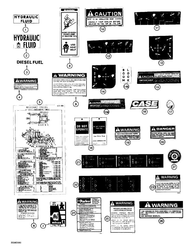 Схема запчастей Case 580L - (9-112) - DECALS (09) - CHASSIS/ATTACHMENTS