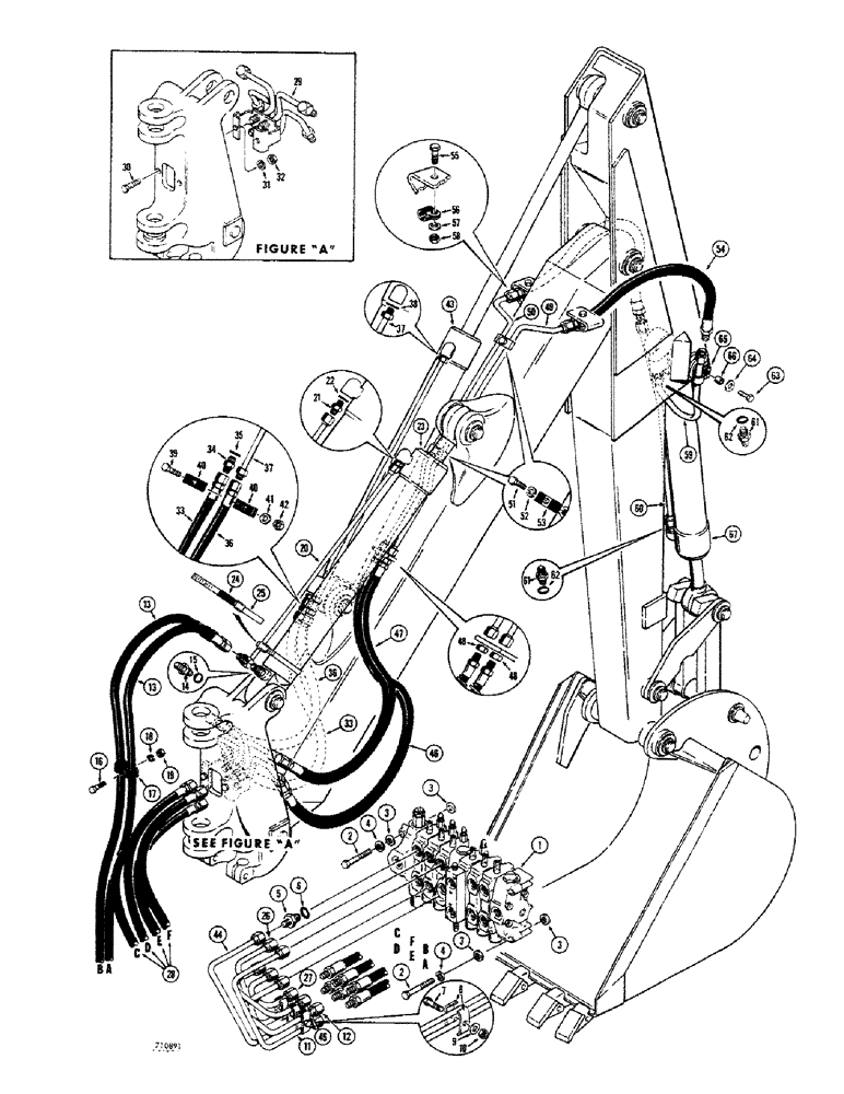 Схема запчастей Case 680CK - (240) - BACKHOE HYDRAULICS, BOOM, DIPPER AND BUCKET CYLINDERS, BOOM (35) - HYDRAULIC SYSTEMS