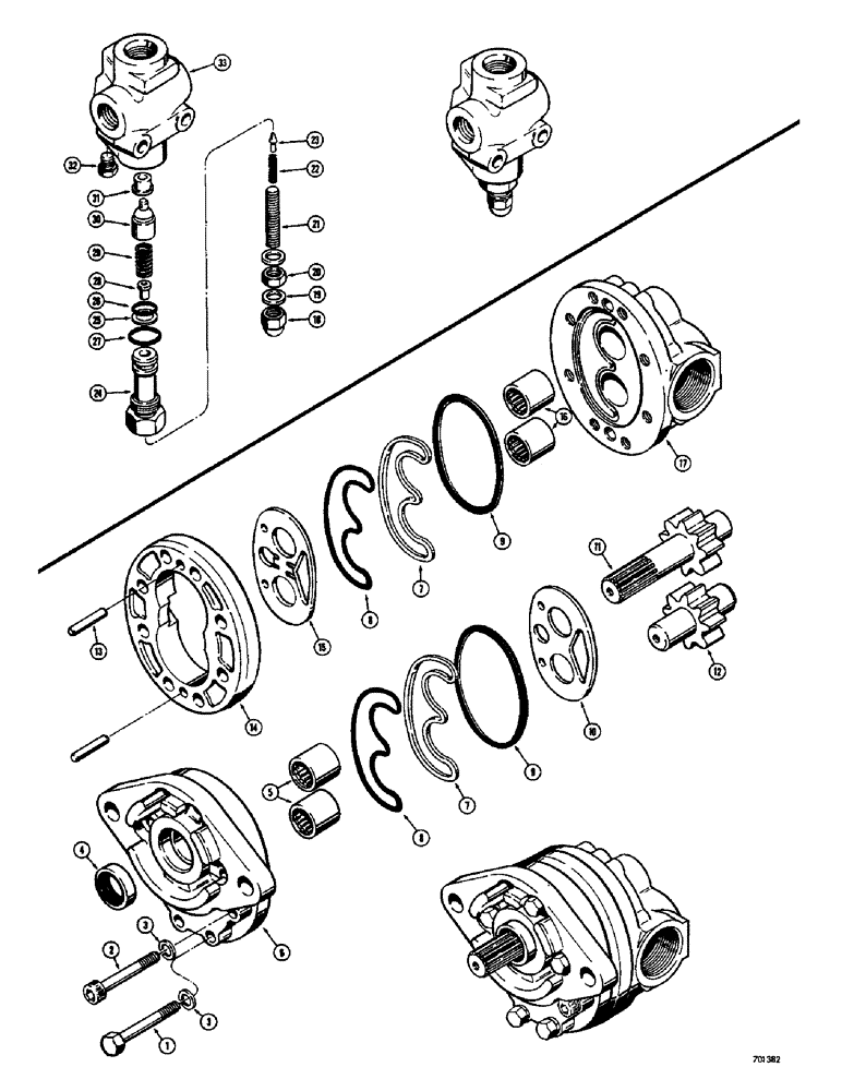 Схема запчастей Case 26 - (076) - 3-POINT HITCH D52271 HYDRAULIC PUMP, USED ON NON-LOADER MODELS ONLY 