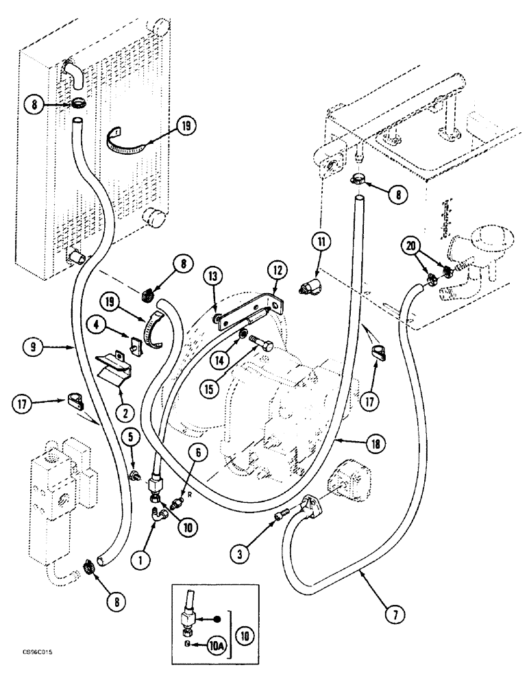 Схема запчастей Case 688BCK - (8B-08) - CIRCUIT - ENGINE MODULE, 688B CK (120301-) (07) - HYDRAULIC SYSTEM