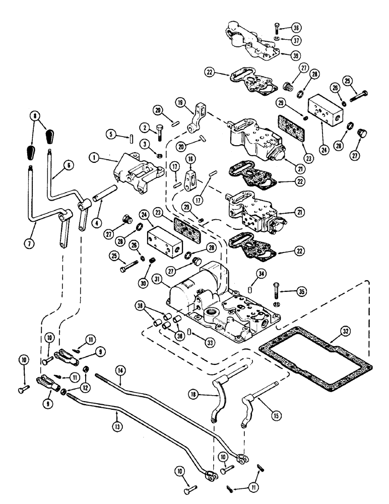 Схема запчастей Case 480CK - (138) - REMOTE HYDRAULIC CONTROLS 