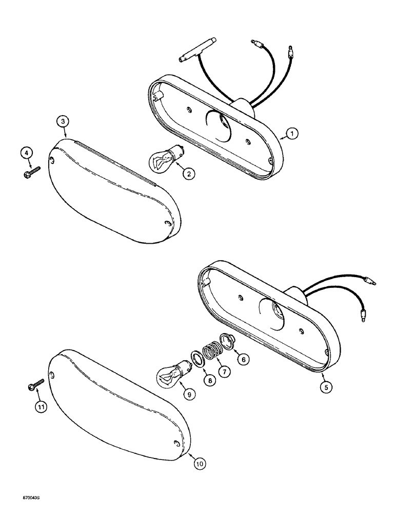 Схема запчастей Case 570LXT - (4-038) - CANOPY TRACTOR LAMPS, 580L OR 570LXT MODELS, STOP AND TAIL LAMPS (04) - ELECTRICAL SYSTEMS