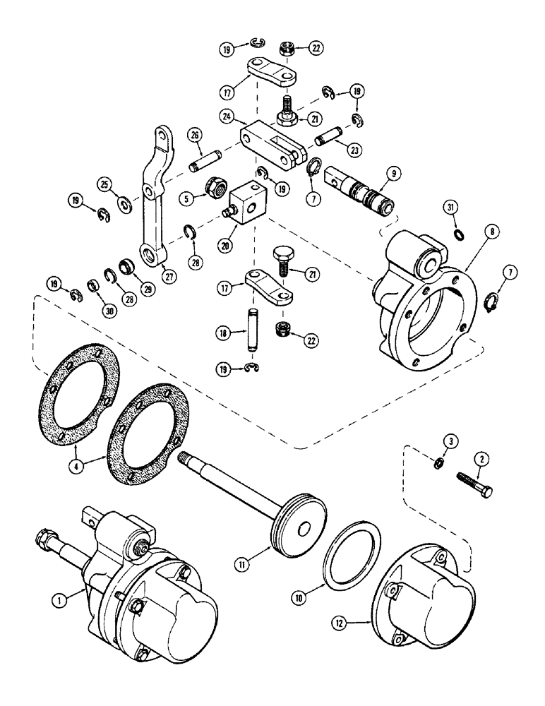 Схема запчастей Case 580B - (124) - TAURODYNE ASSEMBLY, SERVO ASSEMBLY & ATTACHING PARTS (06) - POWER TRAIN