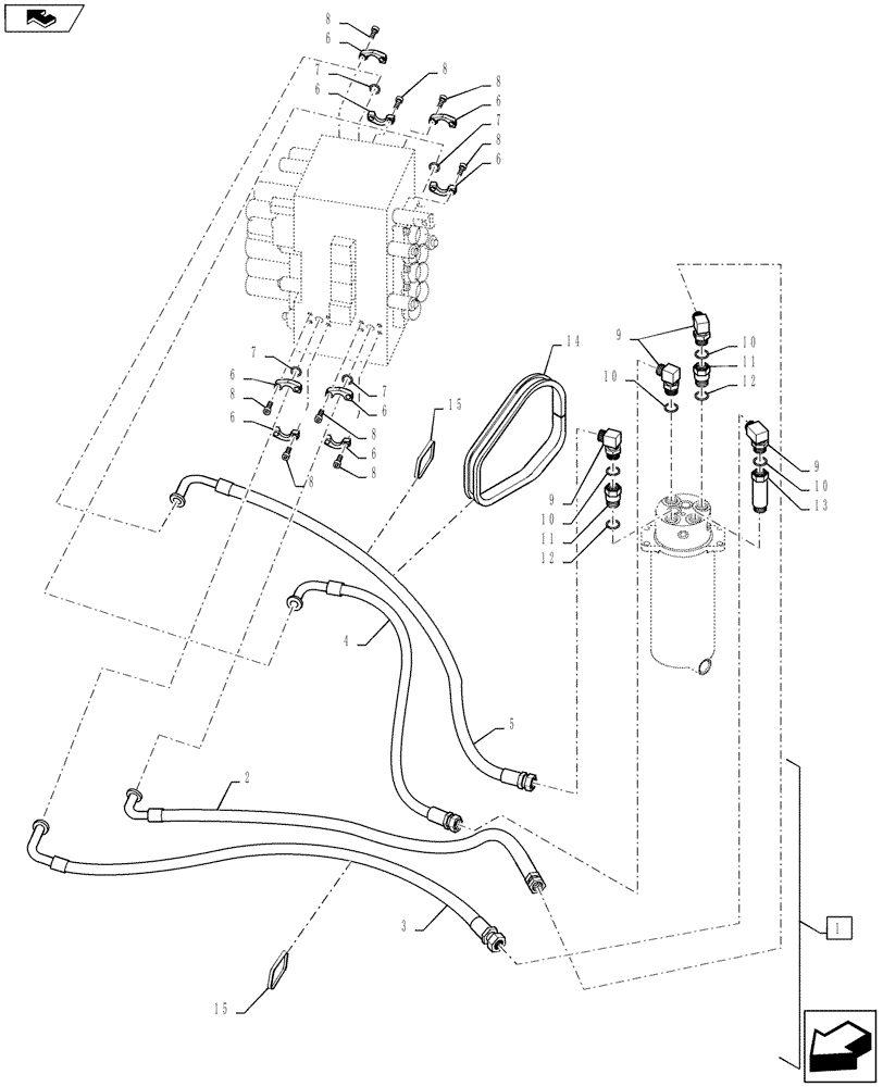 Схема запчастей Case CX235C SR - (35.310.04) - HYD. LINE - TRACTION (35) - HYDRAULIC SYSTEMS