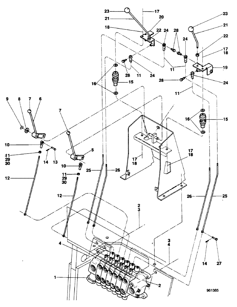 Схема запчастей Case 580G - (363A) - SIDESHIFT BACKHOE - CONTROLS WITH HAND SWING STARTING FROM NO. 3.948.950 (09) - CHASSIS/ATTACHMENTS