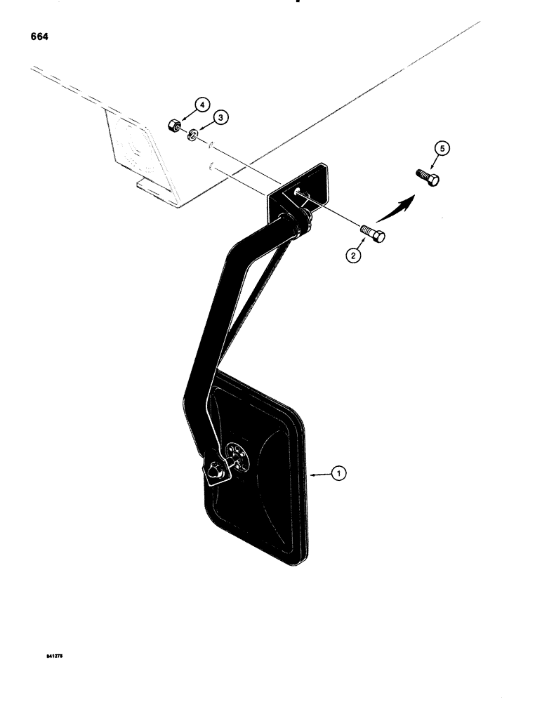 Схема запчастей Case 580SE - (664) - REAR VIEW MIRROR (09) - CHASSIS/ATTACHMENTS