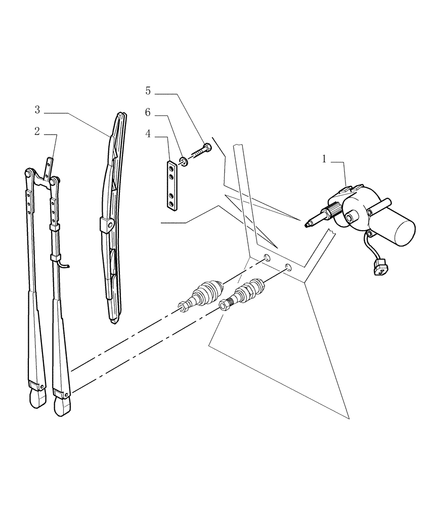 Схема запчастей Case 1850K - (9.653[12]) - ROPS CAB - FRONT WINDSHIELD WIPER - OPTIONAL CODE 784110271 (19) - OPTIONS