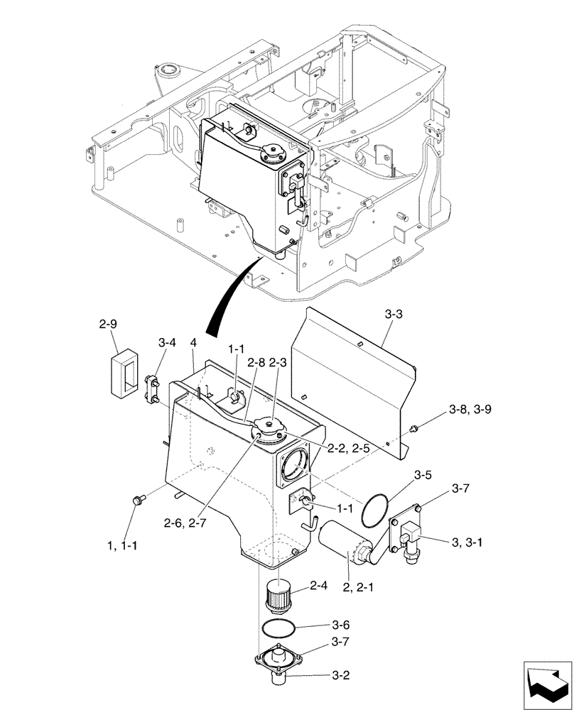 Схема запчастей Case CX17B - (01-015) - TANK INSTAL, HYD (35) - HYDRAULIC SYSTEMS