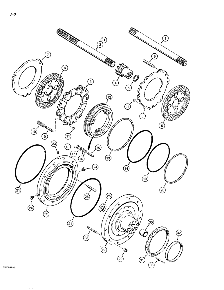 Схема запчастей Case 780D - (7-02) - REAR AXLE, REAR BRAKES (07) - BRAKES