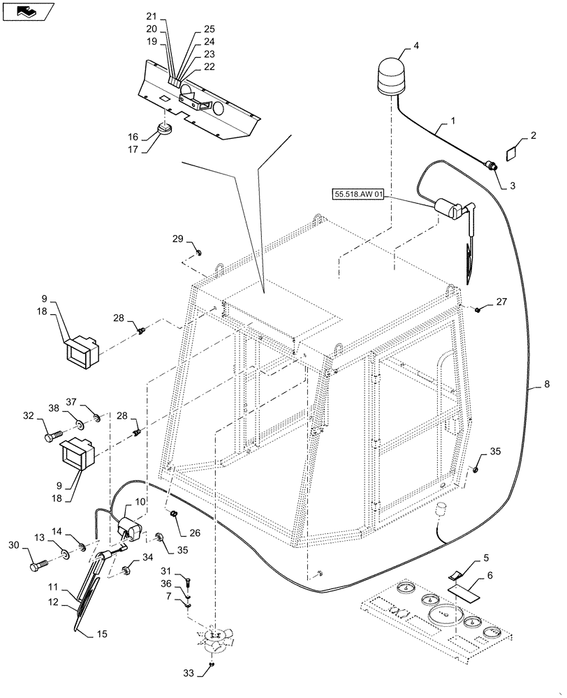 Схема запчастей Case SV211 - (55.404.CN[01]) - CAB ELECTRICAL (55) - ELECTRICAL SYSTEMS