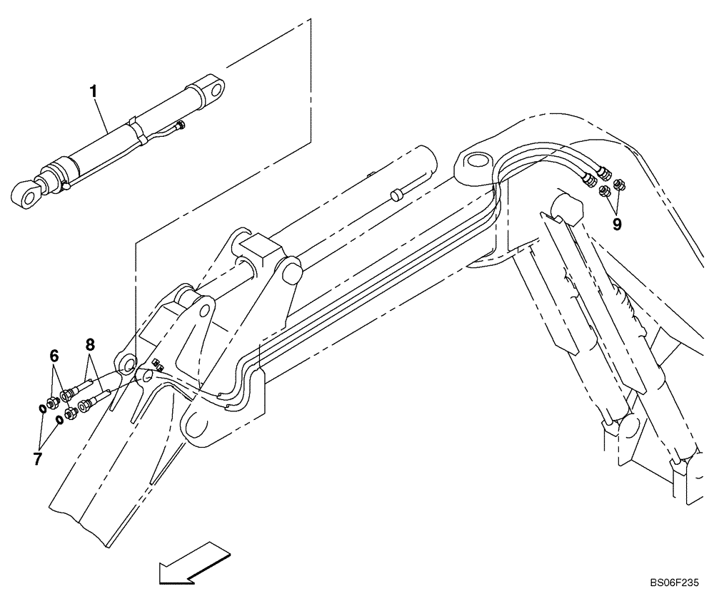 Схема запчастей Case CX135SR - (08-027A) - HYDRAULICS - BUCKET, 2,10 METER OFFSET ARM (08) - HYDRAULICS