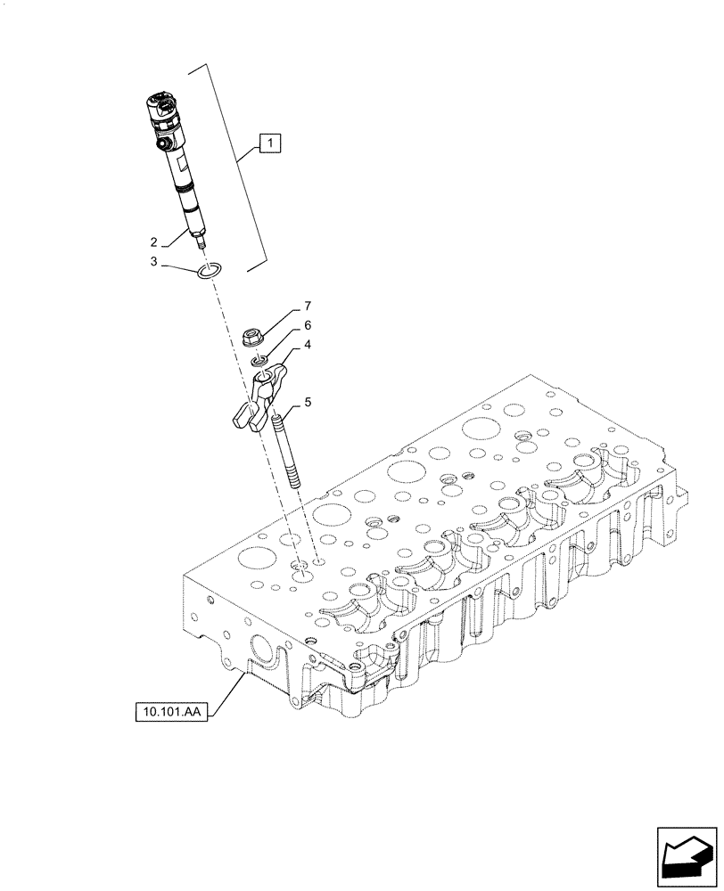 Схема запчастей Case TV380 - (10.218.AF) - INJECTION EQUIPMENT - INJECTOR (10) - ENGINE