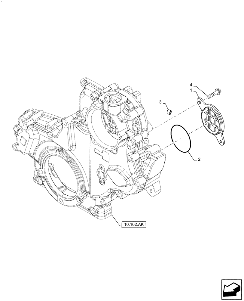 Схема запчастей Case SR250 - (10.102.AQ) - INJECTION PUMP DRIVE, COVER (10) - ENGINE