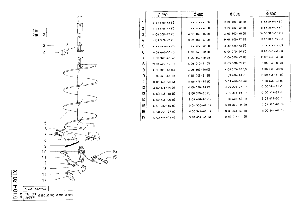 Схема запчастей Case 75C - (XT02 H01.0[04]) - AUGER - Ø800 (18) - ATTACHMENT ACCESSORIES