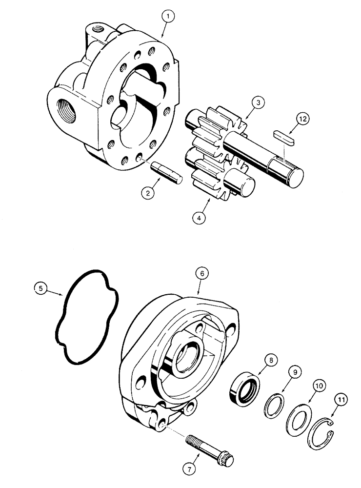 Схема запчастей Case 960 - (08-48) - MOTOR ASSY HYDRA-BORER (08) - HYDRAULICS