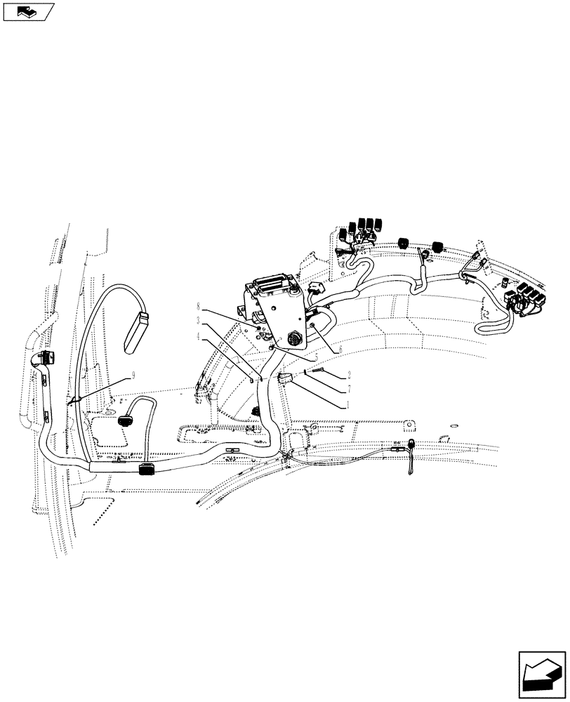 Схема запчастей Case 590SN - (55.513.14) - HARNESS INSTALL - SIDE CONSOLE, S AND H TYPE TRANSMISSION (55) - ELECTRICAL SYSTEMS