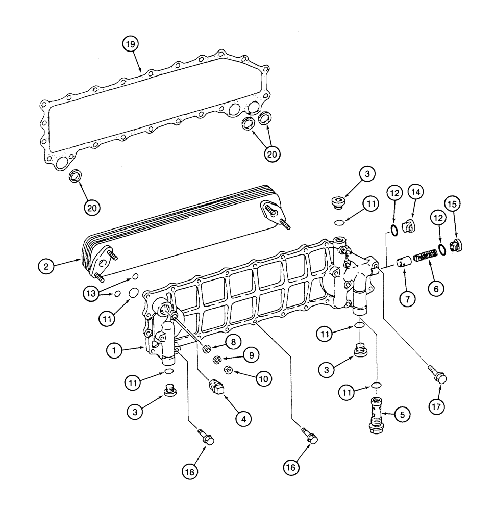 Схема запчастей Case 9060 - (2-26) - ENGINE OIL COOLER (02) - ENGINE