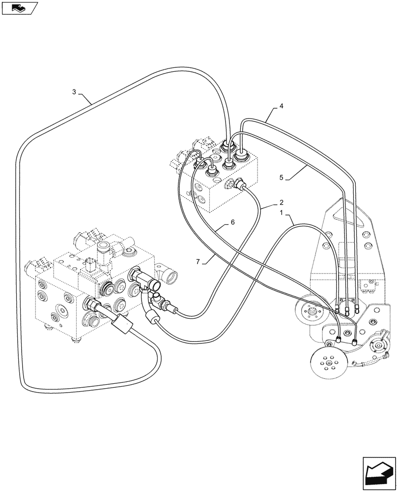 Схема запчастей Case DV45CC - (35.310.AC[01]) - CUTTING EDGE, HOSE (35) - HYDRAULIC SYSTEMS