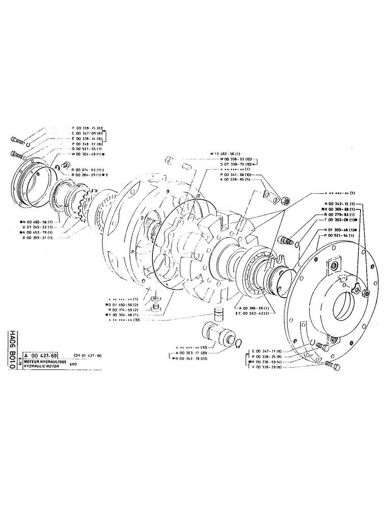 Схема запчастей Case LC80 - (168) - HYDRAULIC MOTOR 