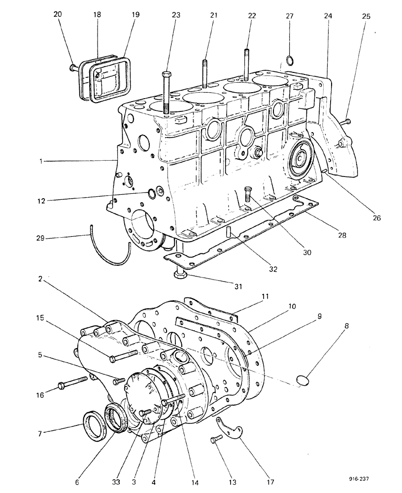 Схема запчастей Case 580F - (012) - ENGINE, CYLINDER BLOCK AND COVERS (10) - ENGINE