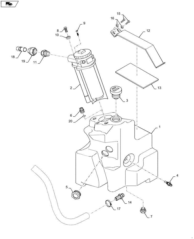 Схема запчастей Case DV23 - (35.300.AD[01]) - HYDRAULIC OIL RESERVOIR & FILTER (35) - HYDRAULIC SYSTEMS