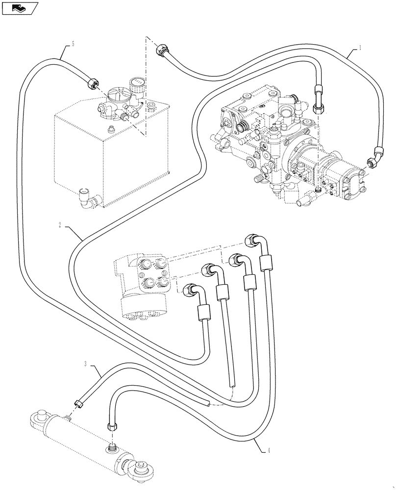 Схема запчастей Case DV45 - (41.216.AN[03]) - STEERING HOSE ASSY (41) - STEERING