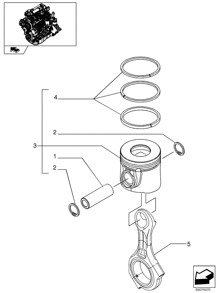 Схема запчастей Case 420CT - (02-24) - PISTON - ENGINE (87546691) (02) - ENGINE