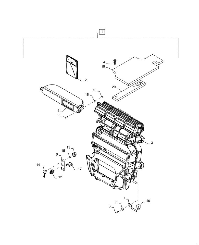 Схема запчастей Case SV185 - (88.050.01) - DIA KIT, HVAC (88) - ACCESSORIES