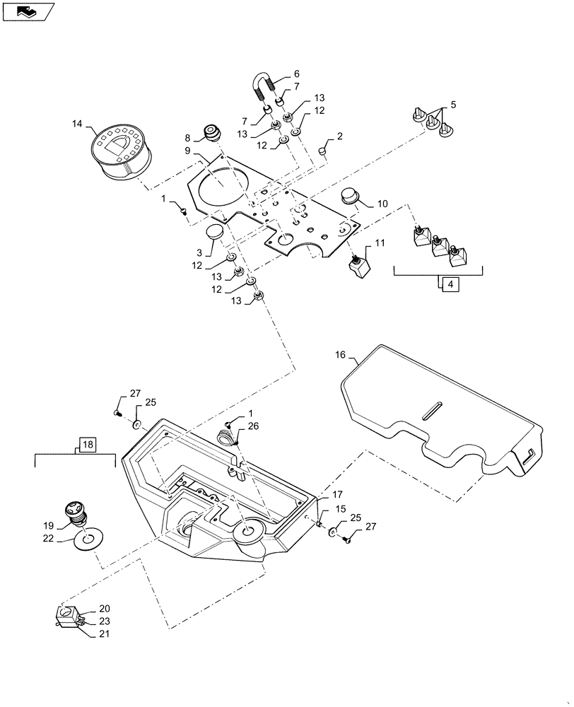 Схема запчастей Case DV23 - (55.512.BQ[01]) - INSTRUMENT PANEL - BSN NFNTT0187 (55) - ELECTRICAL SYSTEMS