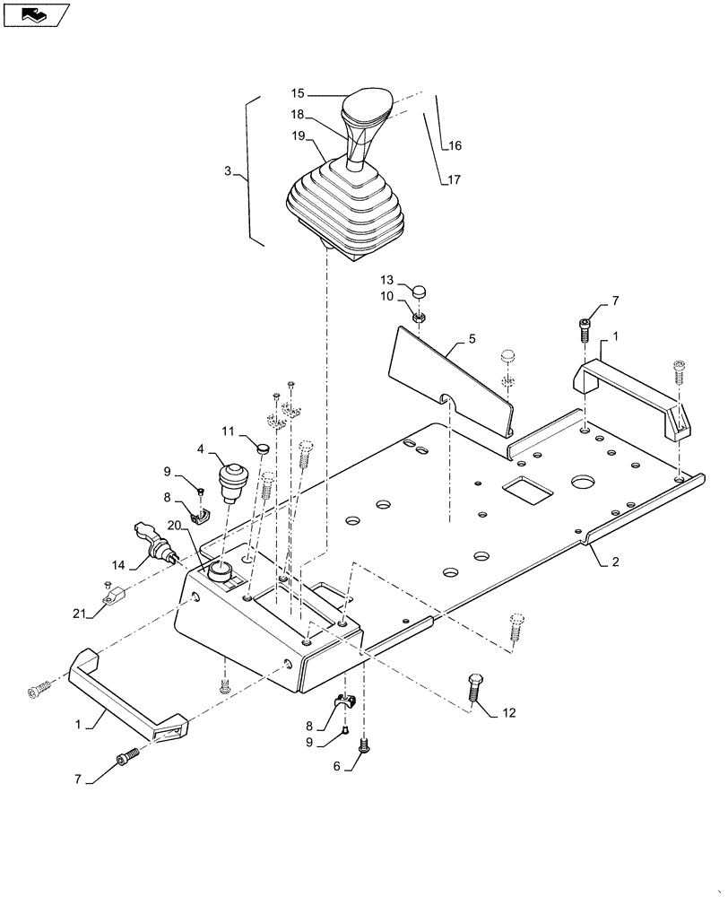 Схема запчастей Case DV45 - (55.035.AG[02]) - CONTROL LEVER, RIGHT SIDE - BSN NFNTW0066 (55) - ELECTRICAL SYSTEMS