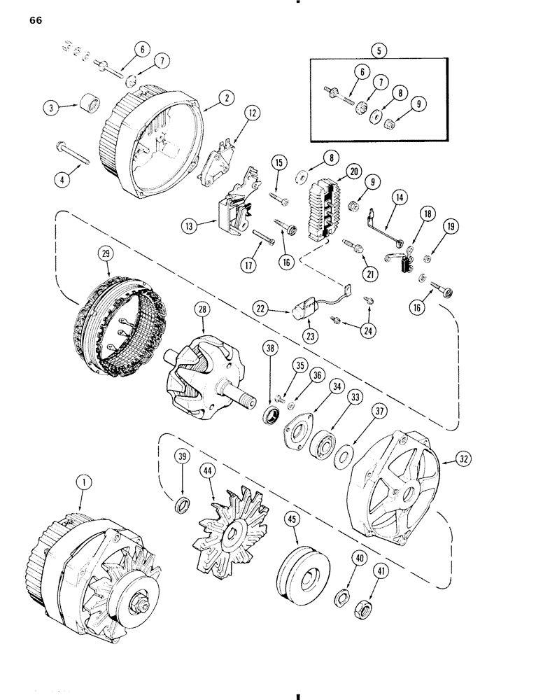 Схема запчастей Case W11 - (066) - D77810 ALTERNATOR, (USES U.S. STANDARD HARDWARE) (04) - ELECTRICAL SYSTEMS