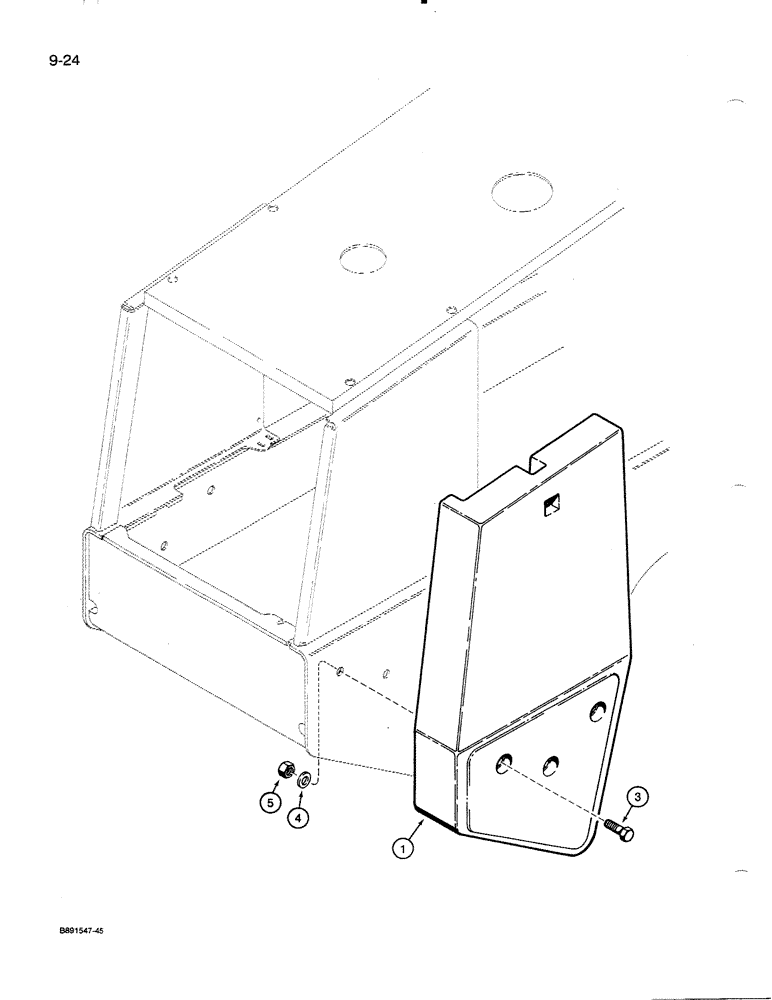 Схема запчастей Case 821 - (9-024) - COUNTERWEIGHTS, 2400 POUND TOTAL WEIGHT (09) - CHASSIS/ATTACHMENTS