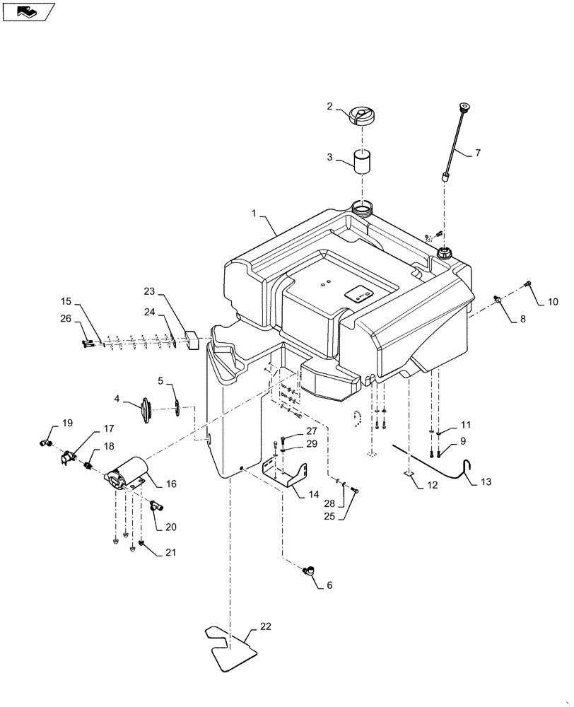 Схема запчастей Case DV26CC - (78.110.AH[01]) - WATER TANK - BSN NFNTU0427 (78) - SPRAYING