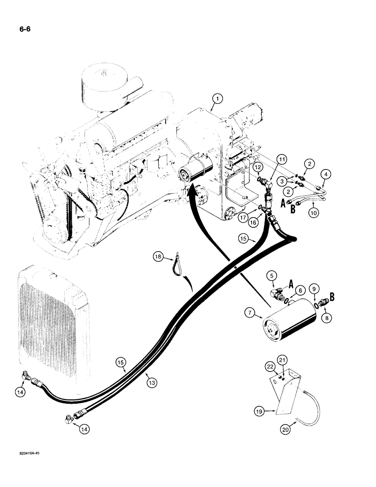 Схема запчастей Case W18B - (6-06) - TRANSMISSION HYDRAULIC CIRCUIT WITH HORIZONTAL FILTER (06) - POWER TRAIN