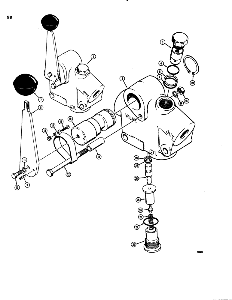 Схема запчастей Case 26C - (058) - D56102 BOOM LOCK VALVE 