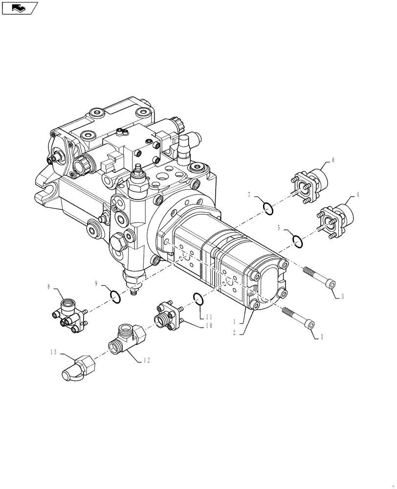 Схема запчастей Case DV45 - (35.104.AA[04]) - HYDRAULIC PUMP (35) - HYDRAULIC SYSTEMS